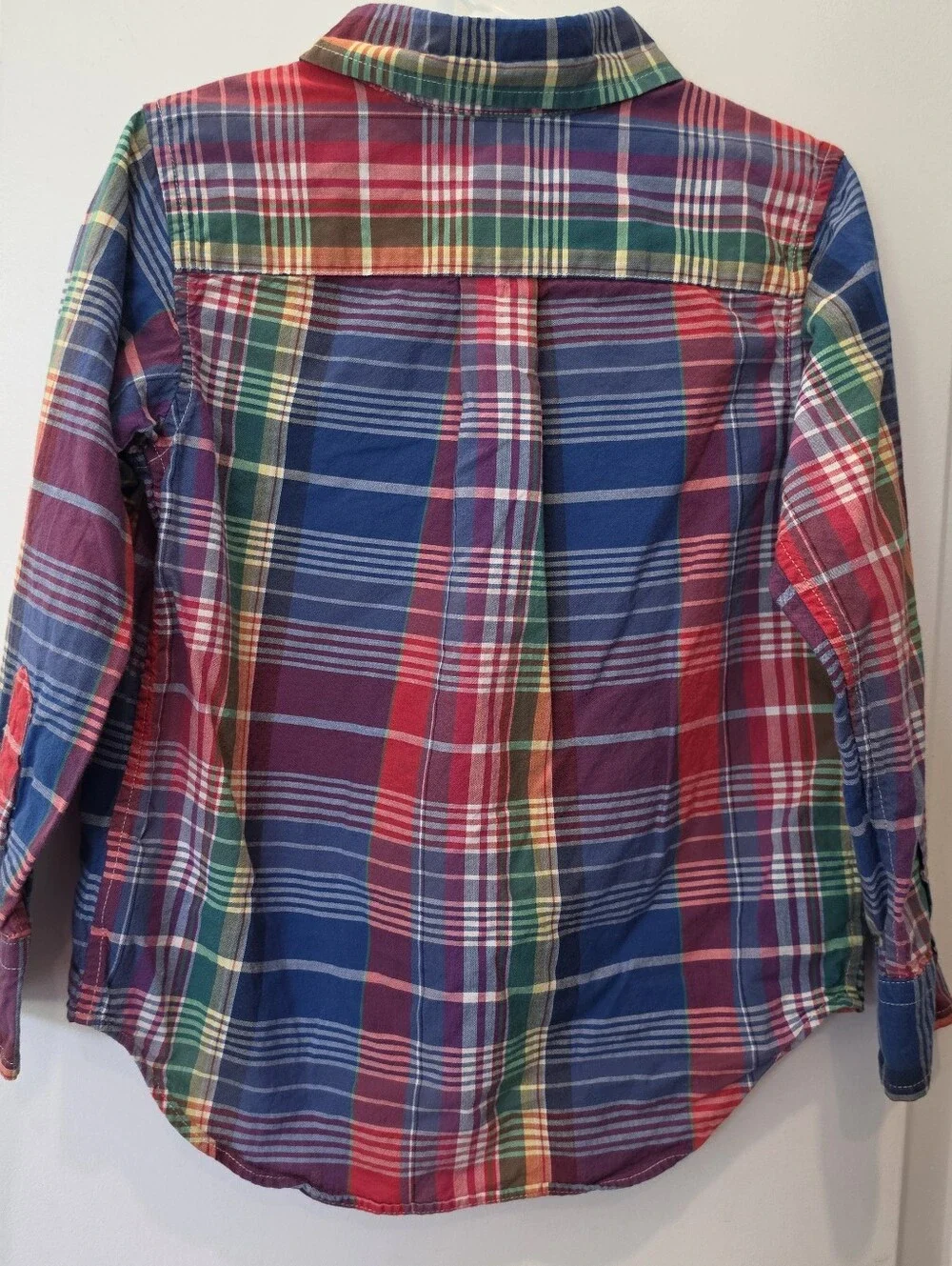 RALPH LAUREN Boy's Plaid Shirt Size 4/4T 100% Cotton Long Sleeve
